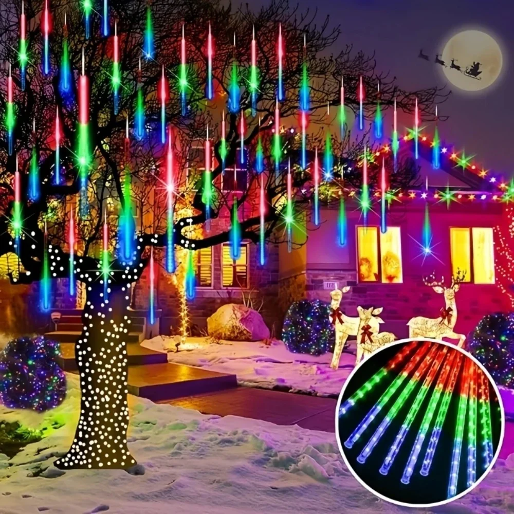 LED pioggia di meteoriti fata luce della stringa USB azionato illuminazione natalizia albero di Natale decorazione della casa decorazione della camera da letto del giardino di nozze