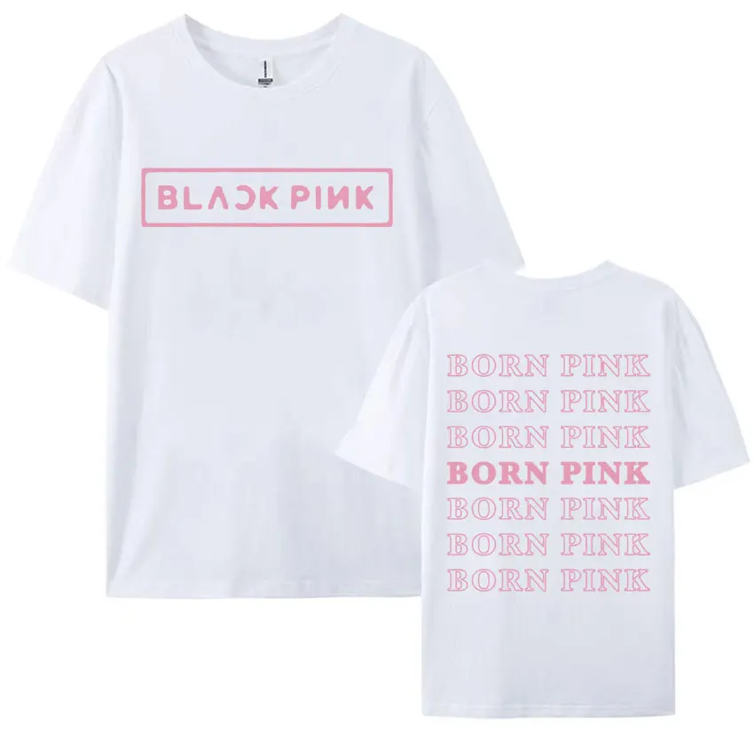 Black Pink Graphic T Shirt Men Women\'s Fashion Aesthetic Kpop Streetwear Y2k Tee Shirt Unisex Casual Cotton Short Sleeve T-shirt