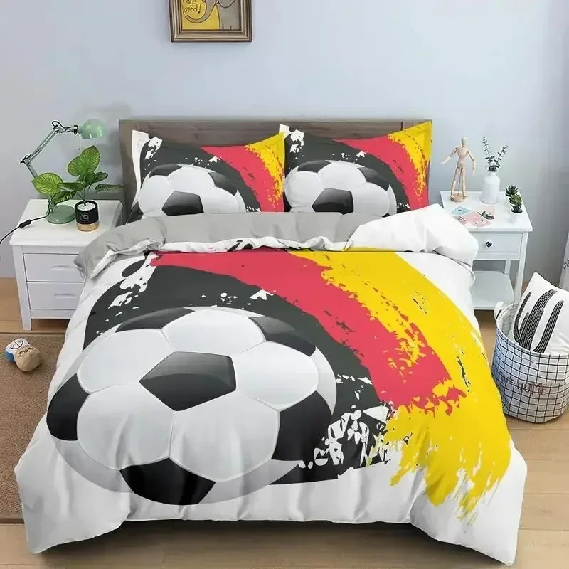 Football Bedding Set Printing Pillowcase Quilt Cover Soccer Duvet Covers Home Textiles Queen King Size Sport Theme Quilt Cover 4