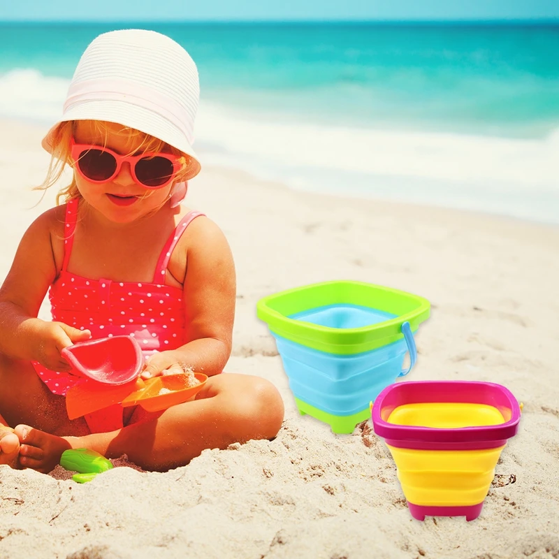 Dzieci zabawki na plażę dzieci bawią się zabawki wodne składany przenośny wiaderko do piaskownicy letni zabawki do zabawy na zewnątrz gra na plaży