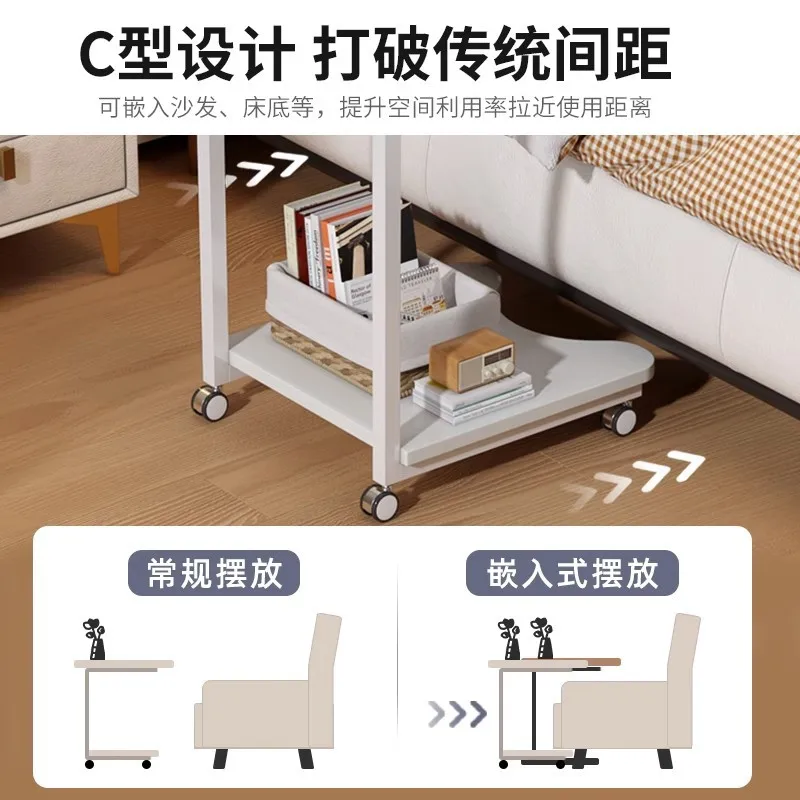 كريم نمط الإبداعية طاولة القهوة لطيف الباندا المحمول أريكة طاولة بسيطة غرفة نوم الإبداعية السرير الجدول غرفة المعيشة الديكور