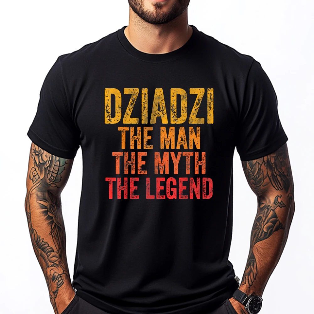 

Dziadzi The Man The Myth The Legend Father Day Plain Shirt T Shirts For Men St Patrick's Day Graphic Short Sleeve