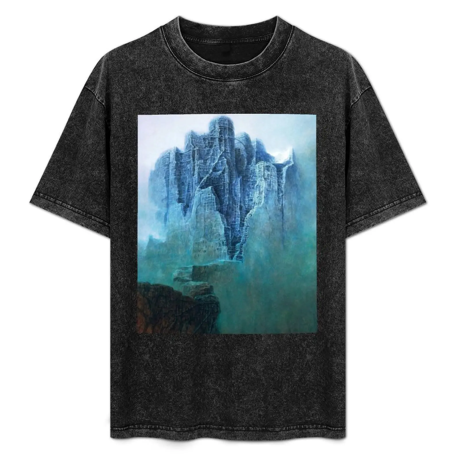 

Футболка Beksinski с винтажным принтом и круглым вырезом