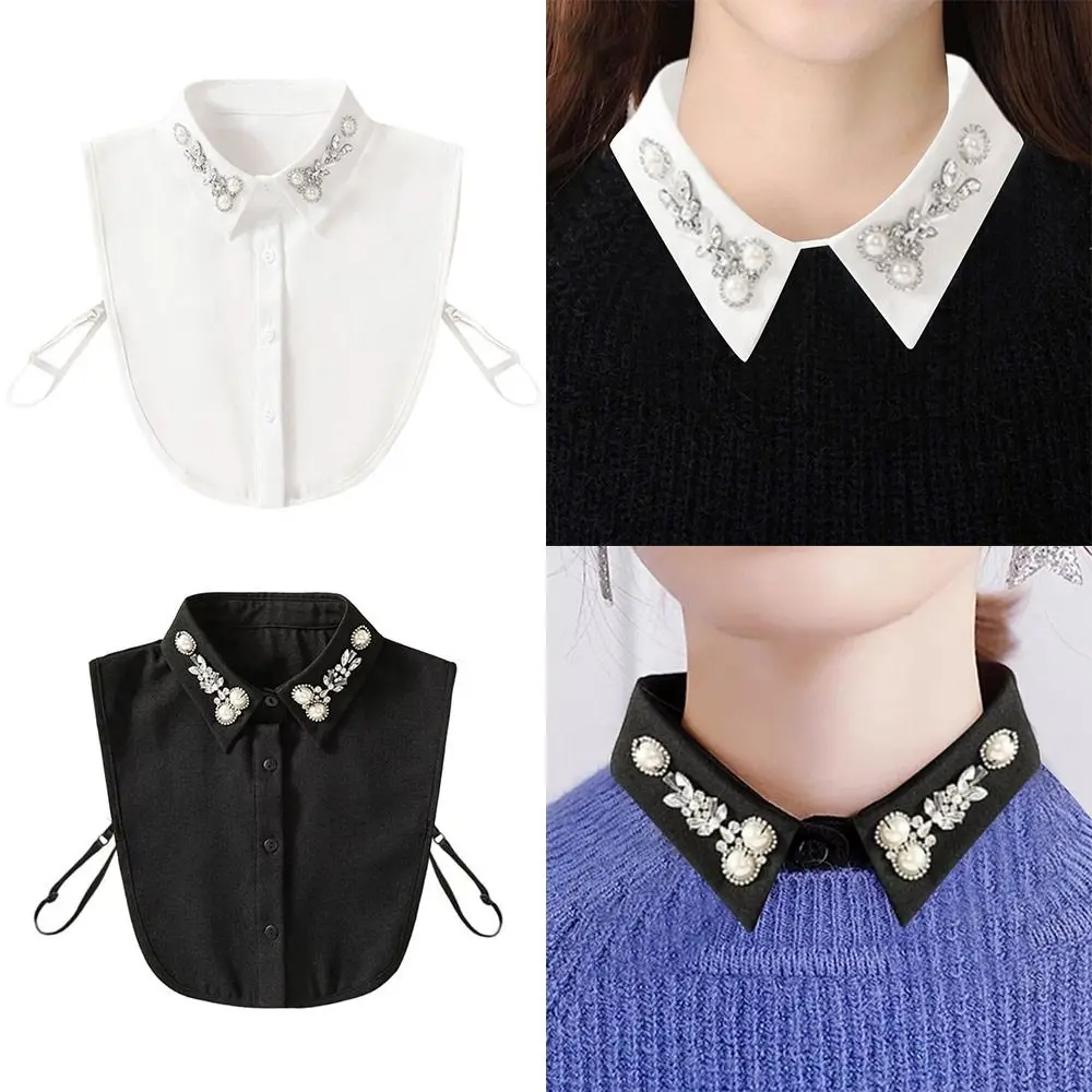 

Fashion Shinny Beaded Fake Collar Chiffon Versatile Decoration Detachable Collars Clothes Accessories