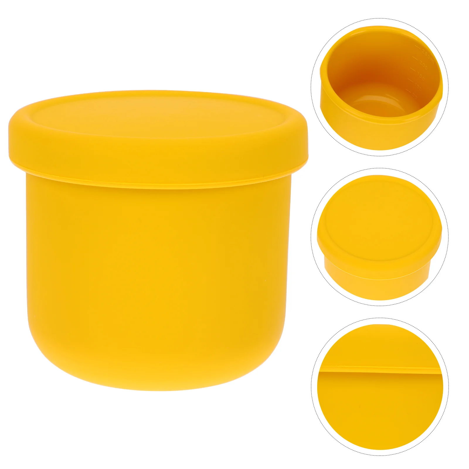 

Children's Food Bowl Kids Little Yellow Silicone Sealed with Lid Silica Gel Dinner Bowls Mother