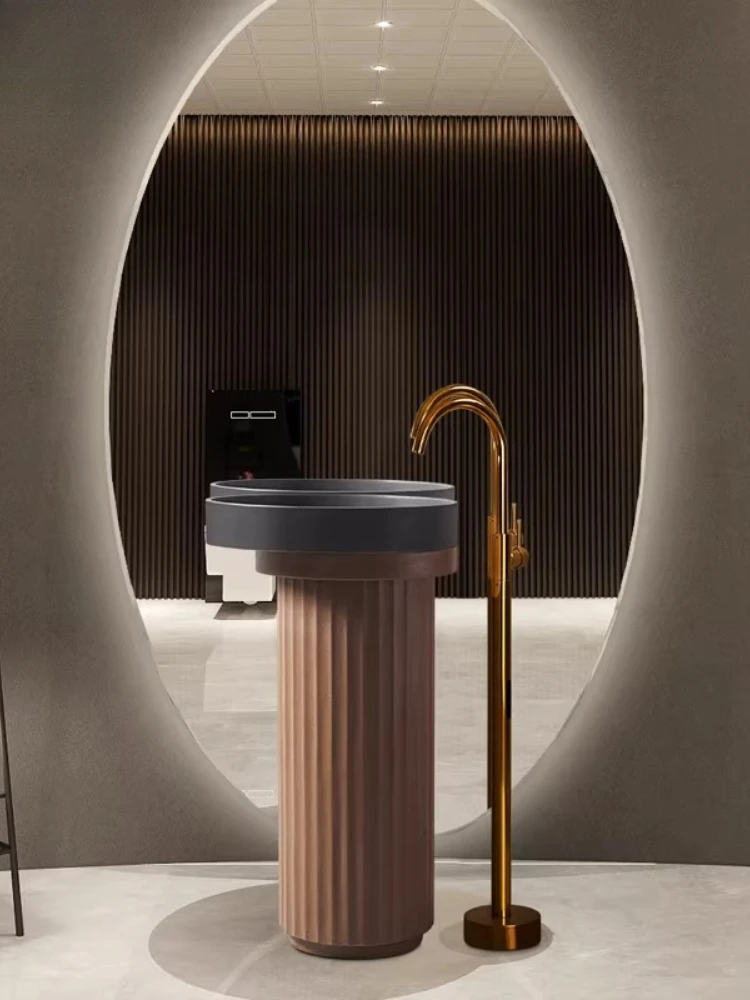 

Nordic Creative Art Column Washbasin Hotel B & B Commercial Round Floor-to-Floor Washbasin
