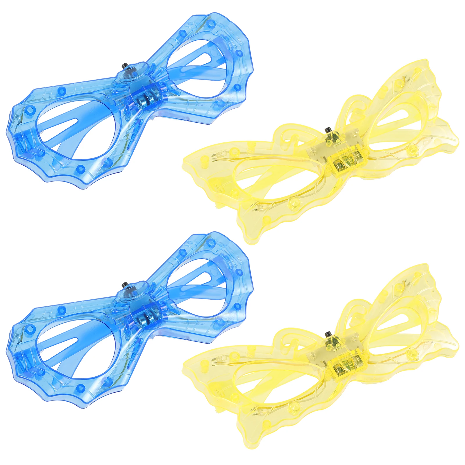 

4pcs LED Glowing Glasses New Year Party Eyewear Funny Flashing Props Plastic Sunglasses Festival Stage Photoshoot Accessories