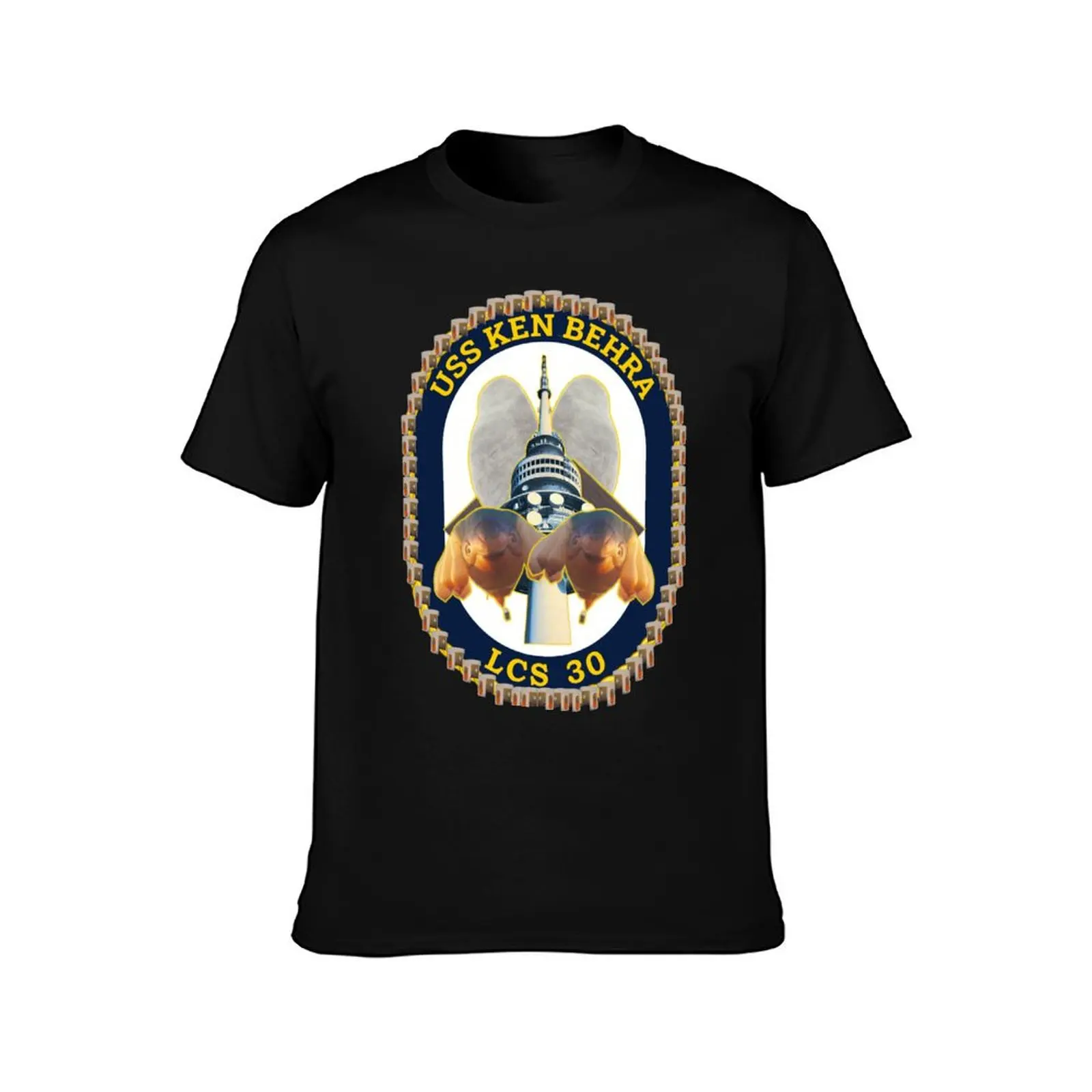 USS Ken Behra - Alternate crest for USS Canberra T-Shirt Summer Casual Cotton Tee Oversized Streetwear Tops Unisex Men Women