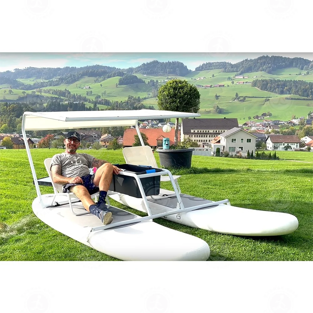 Durable Inflatable Catamaran Boat for Leisure and Fishing  Two Person Watercraft with Portable Design