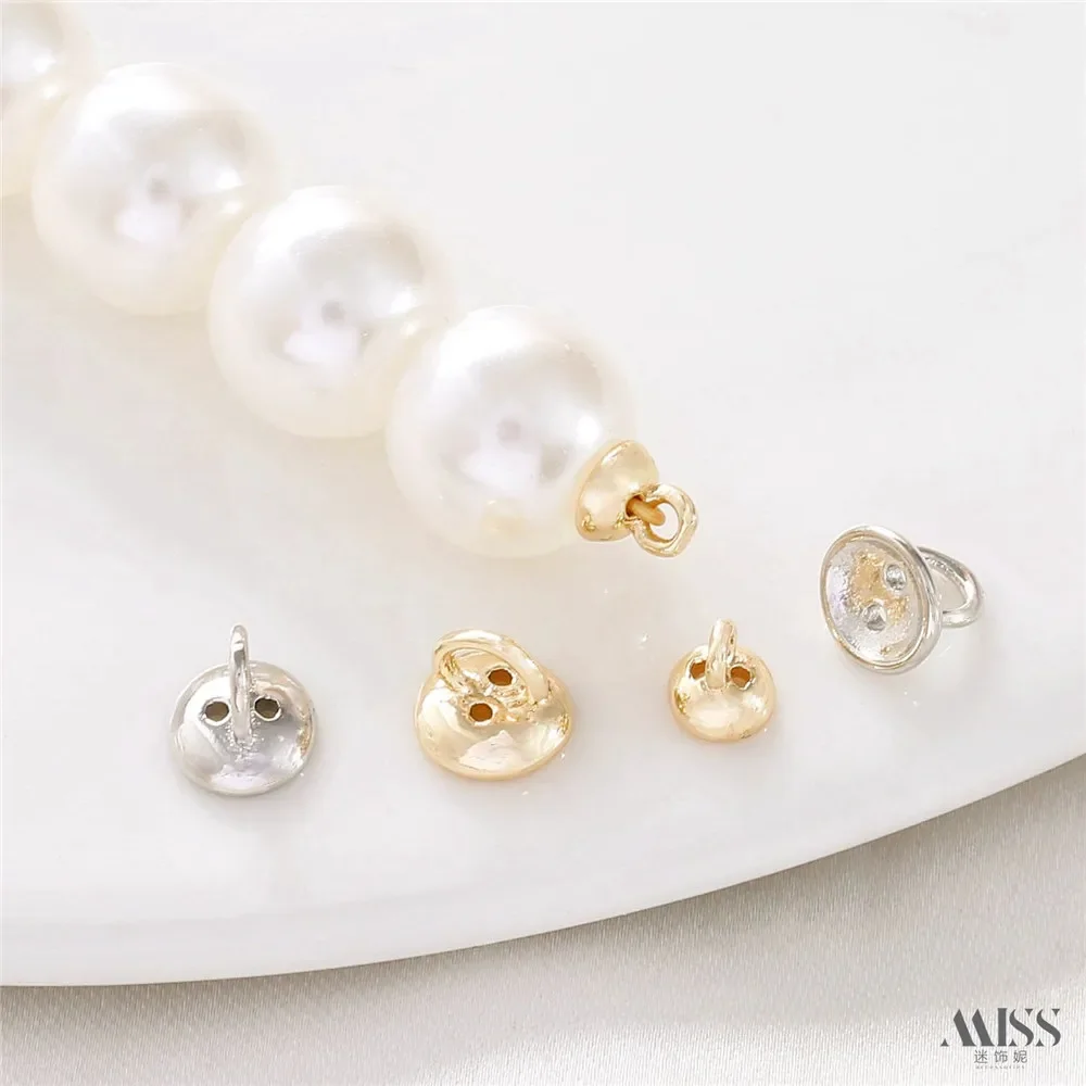 14K vergulde geperforeerde hoedenhouder gesloten lus kraalkap verbindingsring DIY parelarmband ketting sluiting gesp accessoire