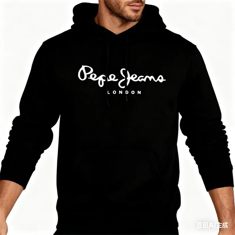 

Men's 2026 Casual Hoodie 3D Simple Letter Printed Polyester Long Sleeve Tops Outdoor Street Cool Sweatshirt Spring Autumn Pullov