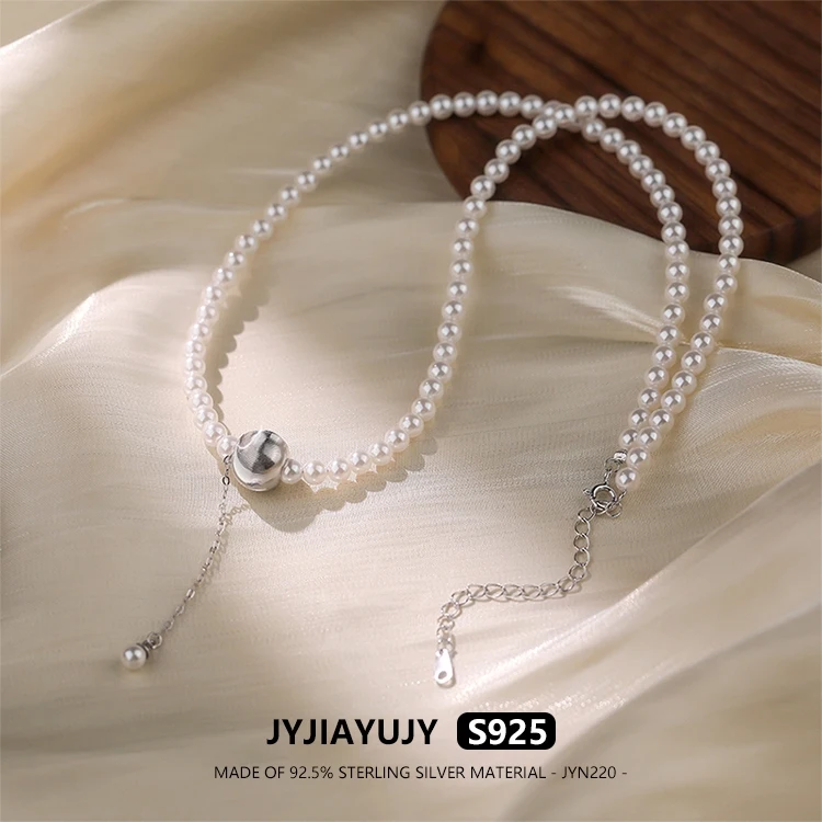 

JYJIAYUJY 100% цельное оригинальное ожерелье из стерлингового серебра S925, 45 см, цепочка в наличии, модные ювелирные изделия с кисточкой и жемчугом, подарок на каждый день JYN220
