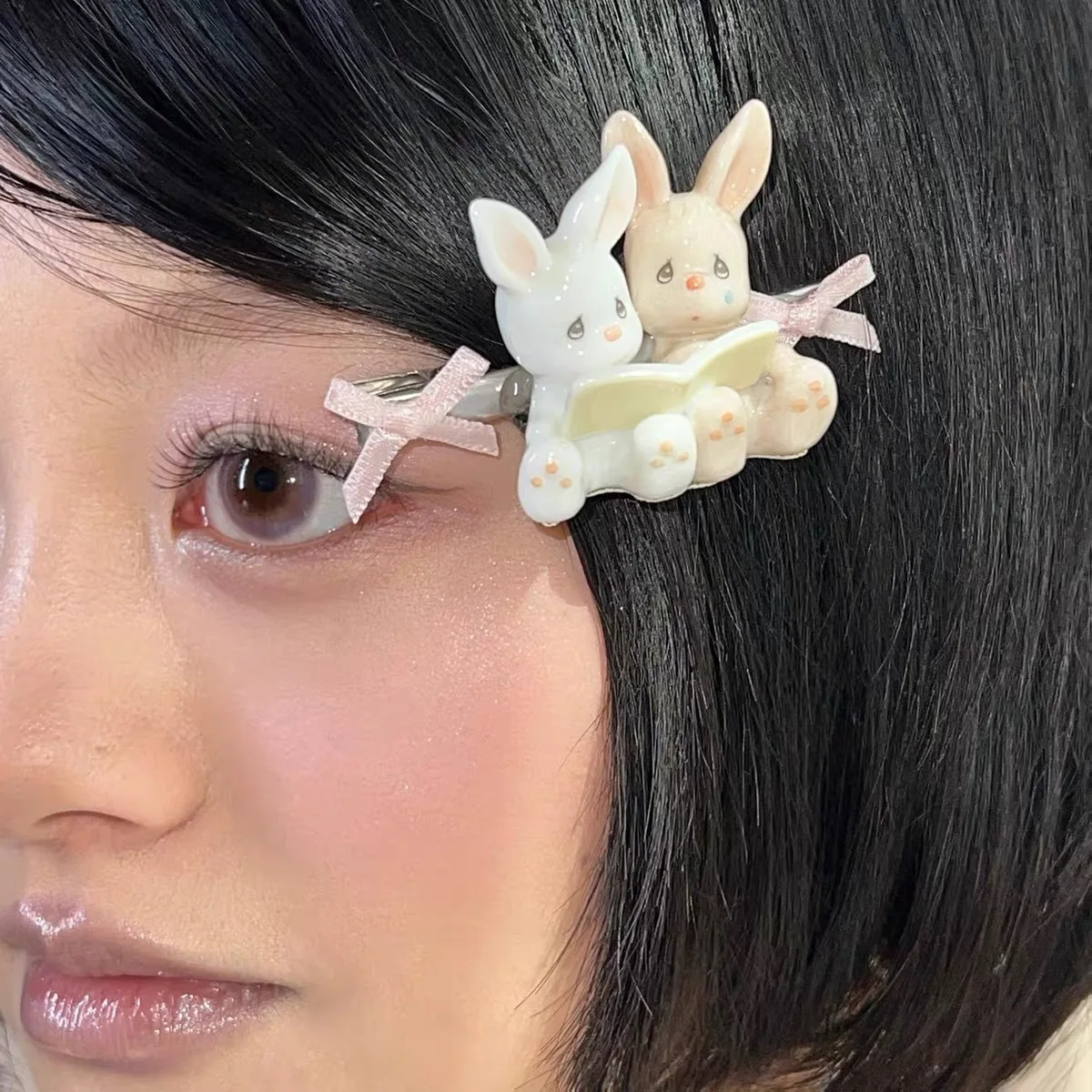 

Korean style waterdrop ceramic doll hair clip side clip Ponytail Sweet Bangs Harajuku Decoration Accessories Girl Birthday Gift