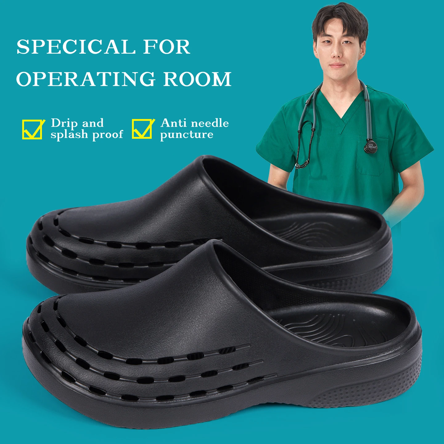 

Halloween Nurse Shoes Medical Clogs Lightweight Slip Resistant Doctor Slippers High Arch Pro EVA Slippers Student for Men X08-11