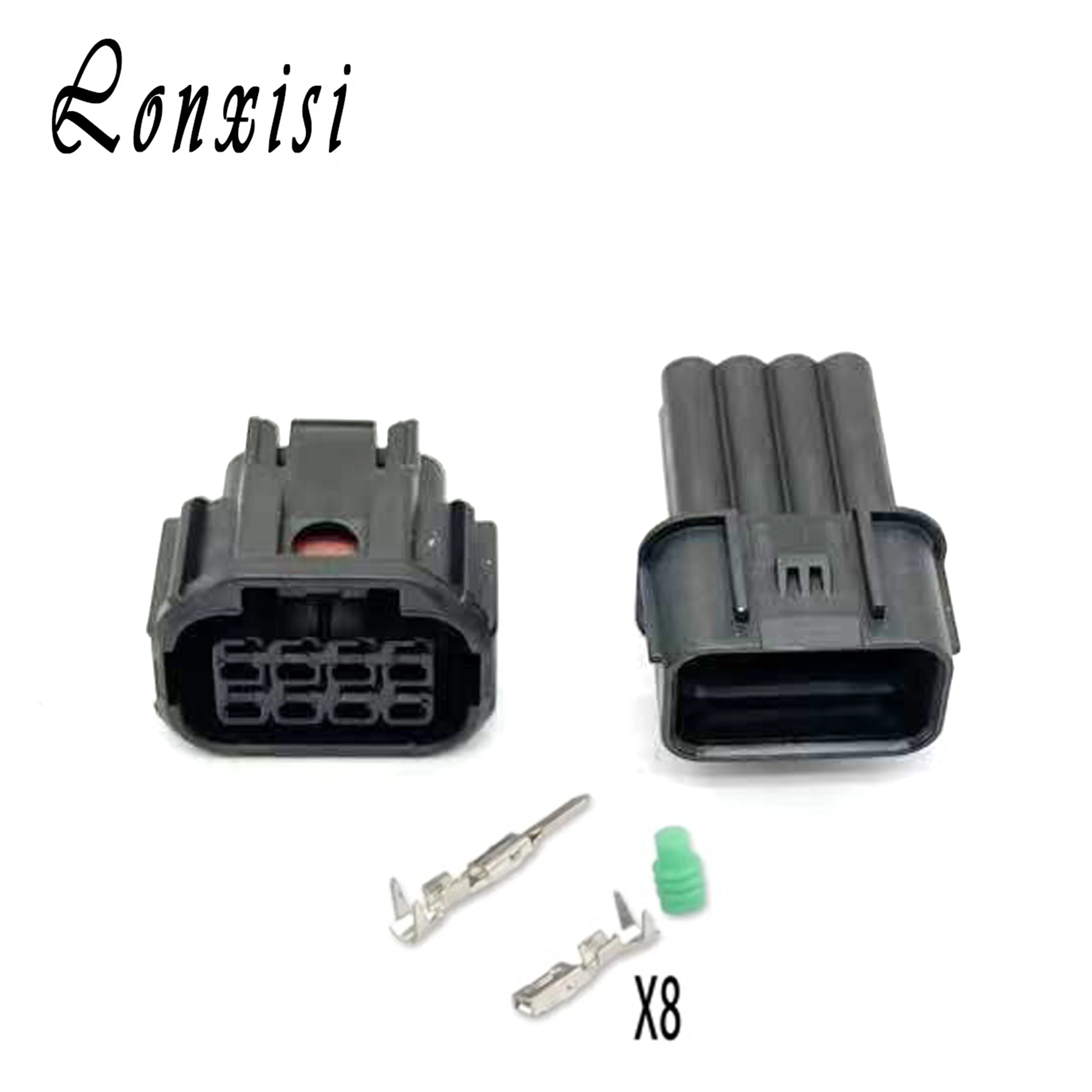 8 Pin 6189-7423 6181-6850 Waterproof LED Headlight Speaker Plug Engine Male Female Connector