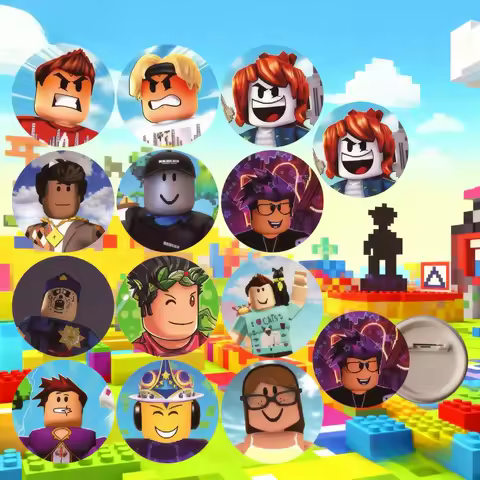 ROBLOX Game Creative Cartoon Metal Enamel Brooch Badges on Backpack Clothing Lapel Jackets Jeans Fashion Badge Friend Gifts