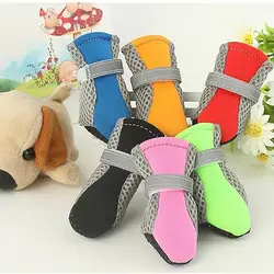 Chaussures pour chien avec fermeture autocollante magique, respirantes, coordonnantes, bottines pour chiot, chaussures pour petit, moyen et grand chien, 4 pièces