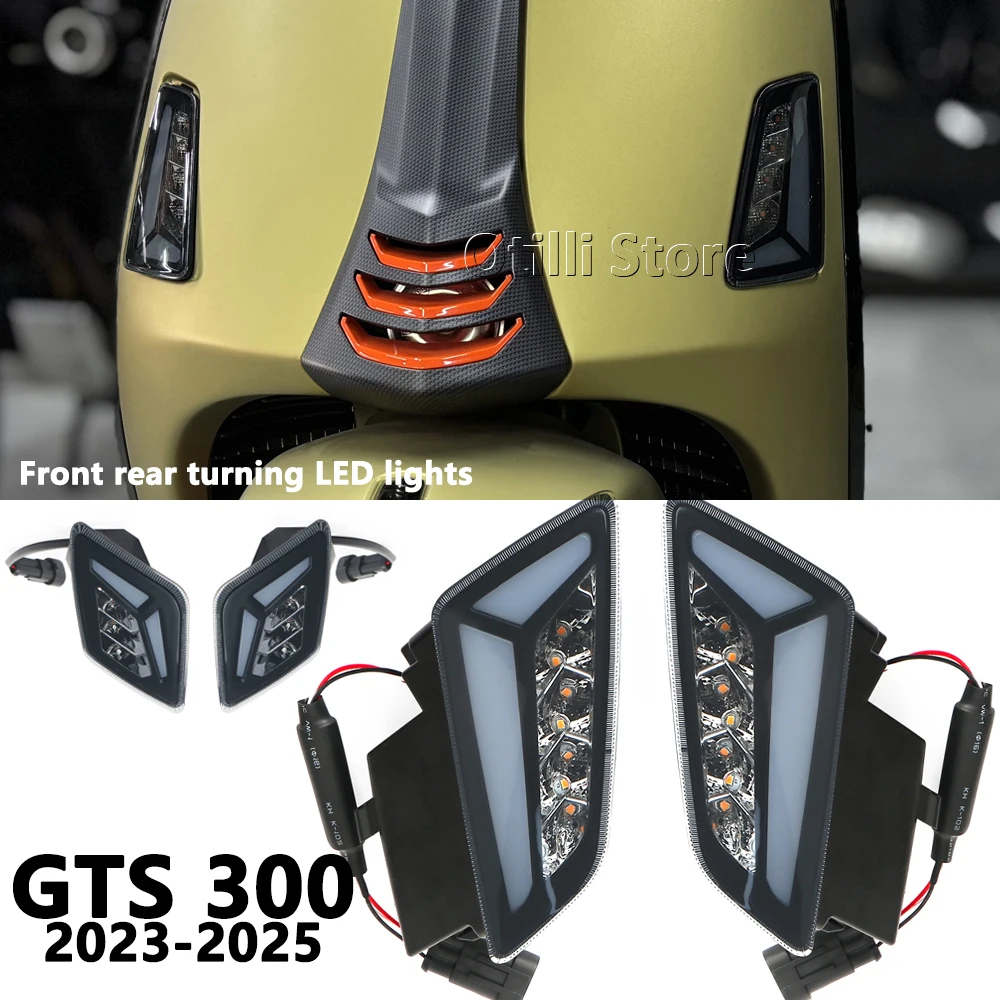 

New Motorcycle Accessories LED Front Rear Turn Signal Indicator Daytime Running Light For Vespa GTS 300 gts300 2023-2025