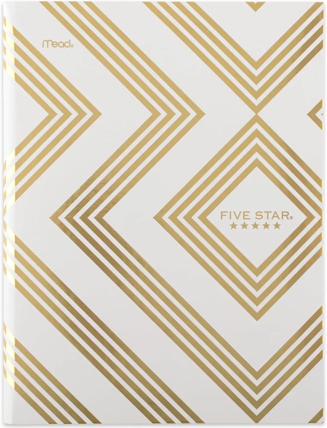 

College Ruled Hardcover Notebook, 80 Sheets, 7.5x9.75 Inches, Metallic Gold Geo Design