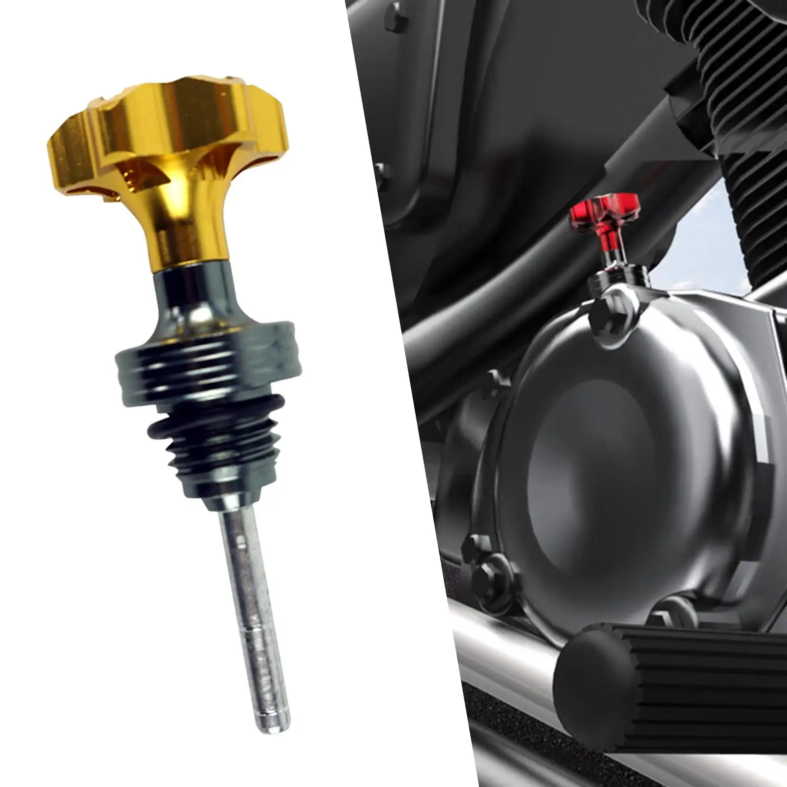 

3 универсальных колпачка для щупа уровня масла двигателя для мотоциклов 125 куб. см, простая установка, прочные, золотистые