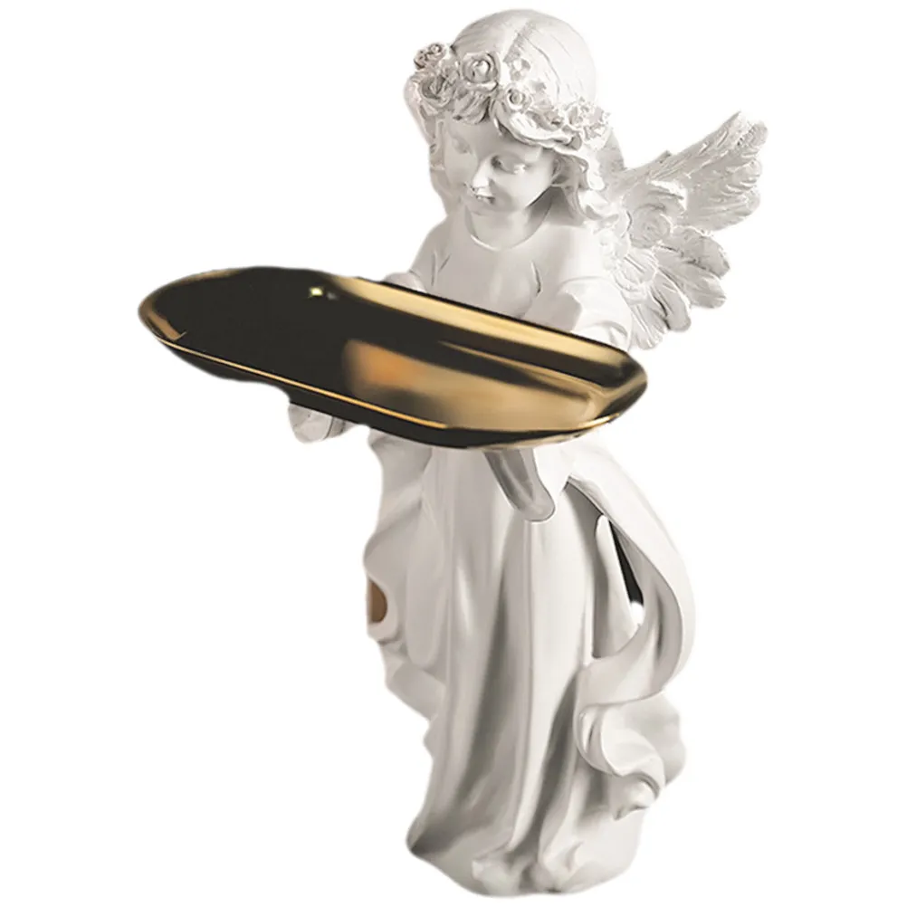 

Resin Angel Jewelry Tray Desktop Organizer Jewelry Storage Plate Ring Holder Decorative Tray Small Trinket Dish