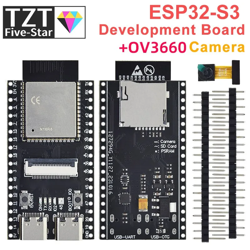 Carte de développement TZT ESP32-S3 N16R8 + caméra OV3660