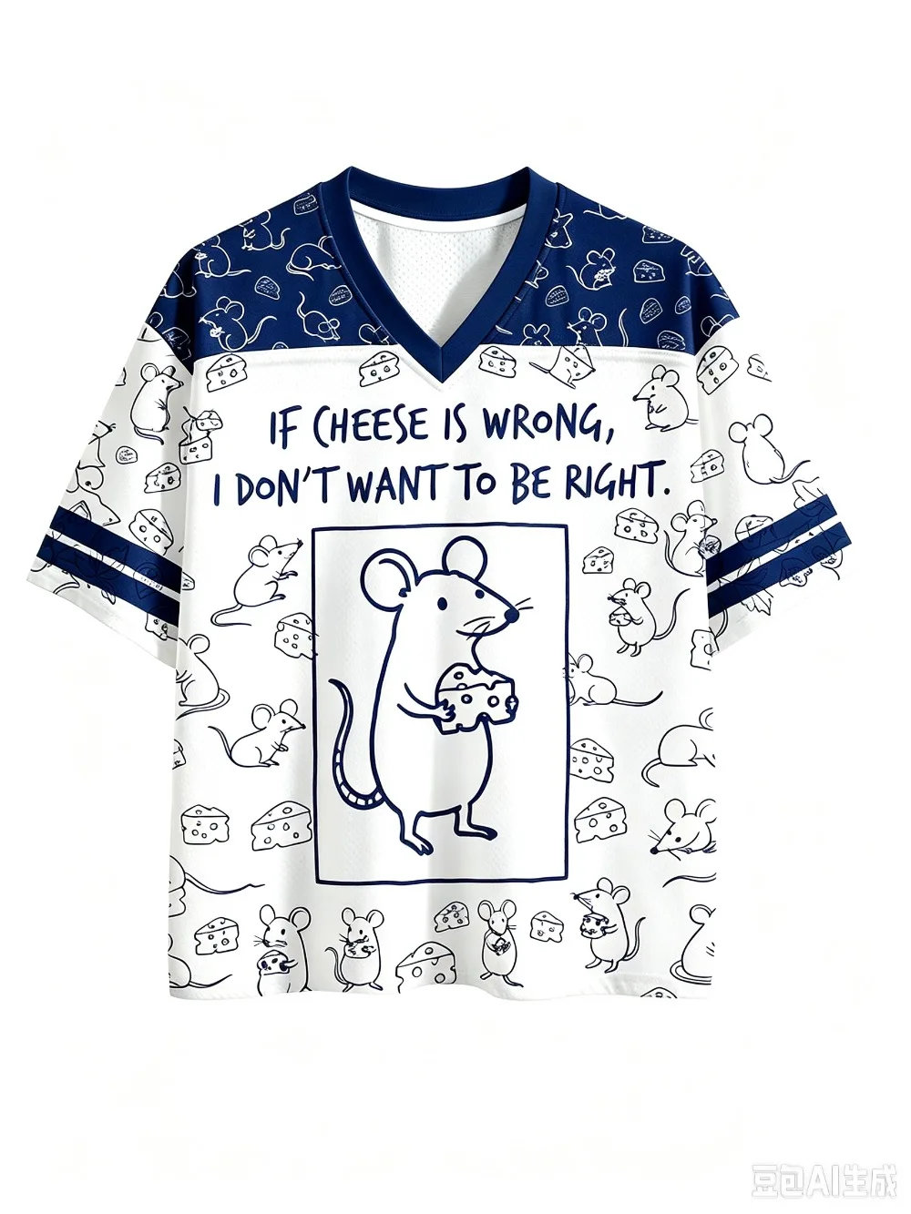Summer Fashion New Design Mouse Cheese Pattern 3D Print Men Women V-Neck Sports TShirt Street Breatha Quick-dry Y2K Family Cloth