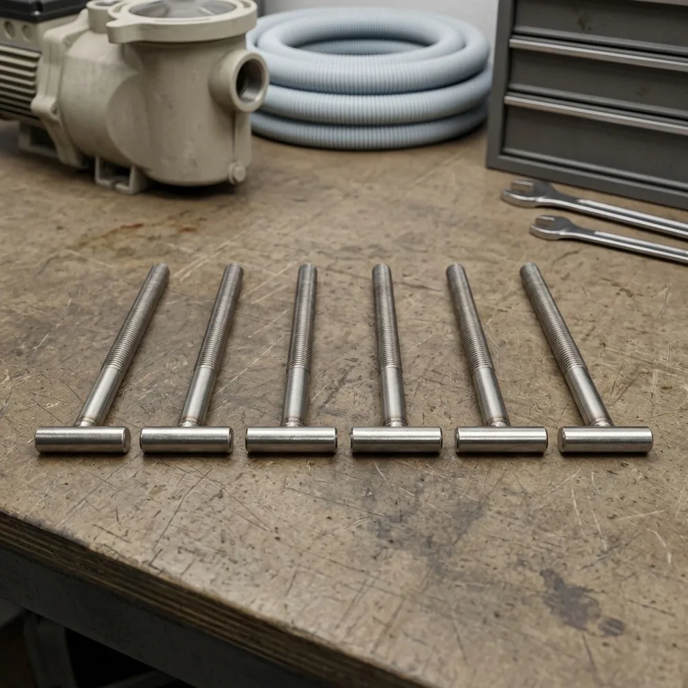 4.8 Inch T Bolt Stainless Steel Fastener for Pool Filter Systems Fits DEX2420JKIT DEX2400JN 194997 and 53108900 Nut Assemblies