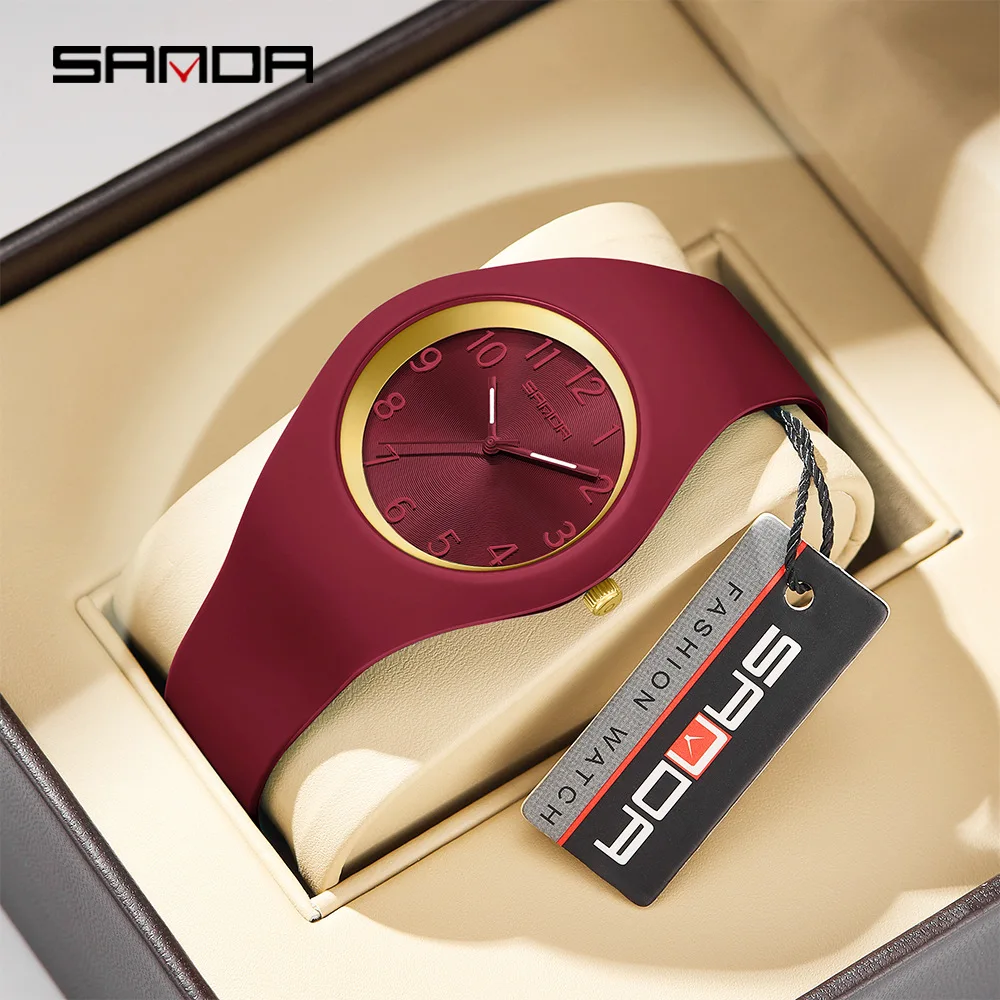 SANDA 6186 Ladies Children Waterproof Light Quartz Watches for Boys Girls Kids Watch Women Silicone Watchband Quartz Clock Gift