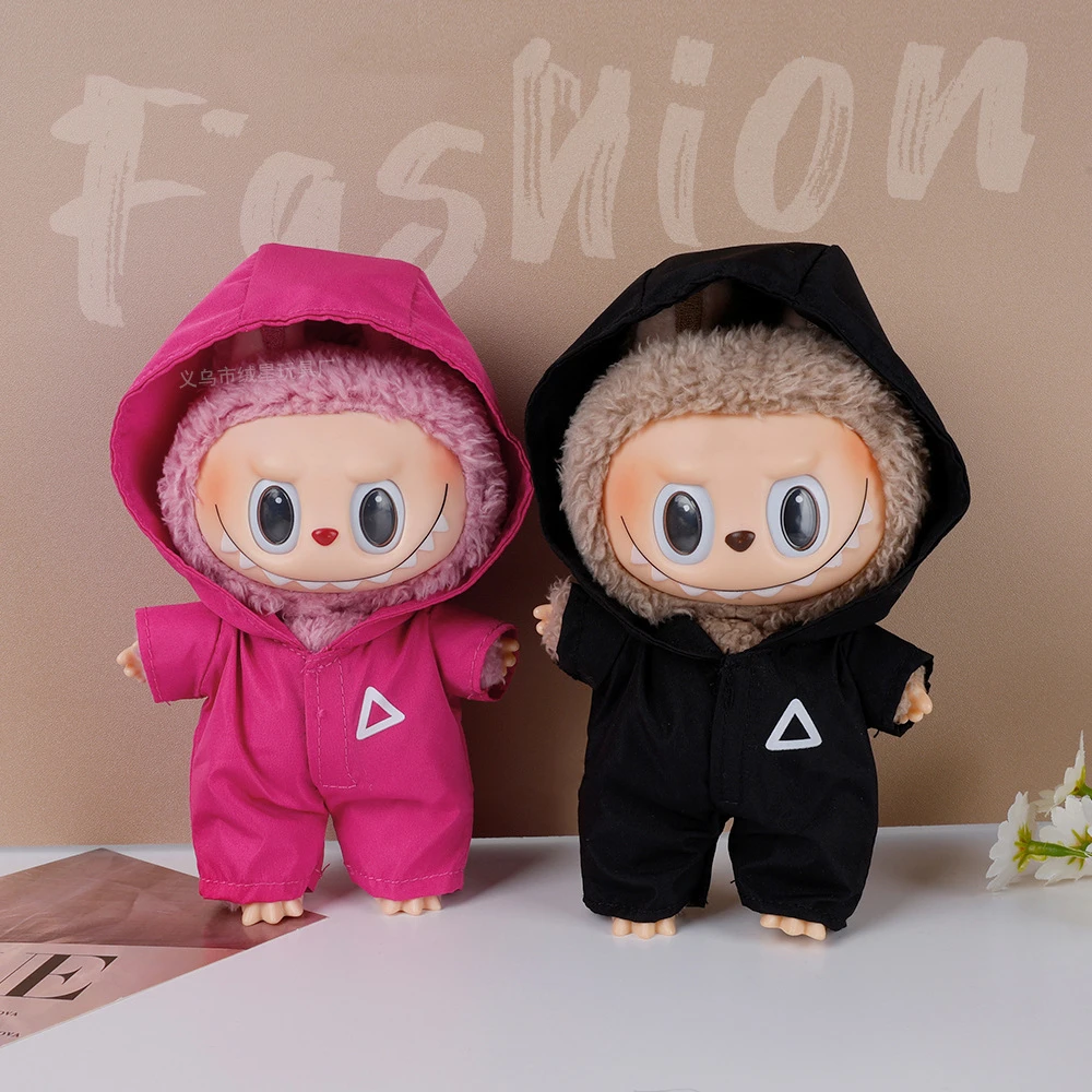 

17cm Labubu Cloth Doll Clothes Doll Assault Suit V1 V2 V3 Outfit Korean Type Stylish Clothing Set for Plush Toy Doll Accessories