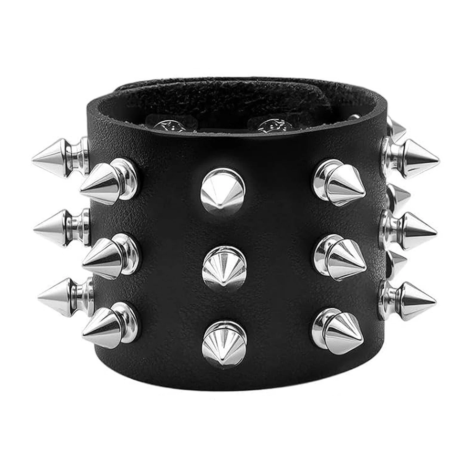 Layered Star Goth Necklace & Emo Studded Bracelets Set, Unisex