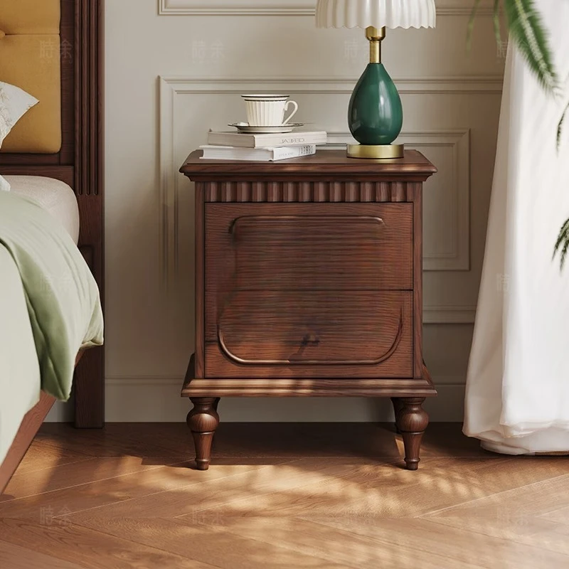 European solid wood bedside table, bedroom 50 cm wide cabinet