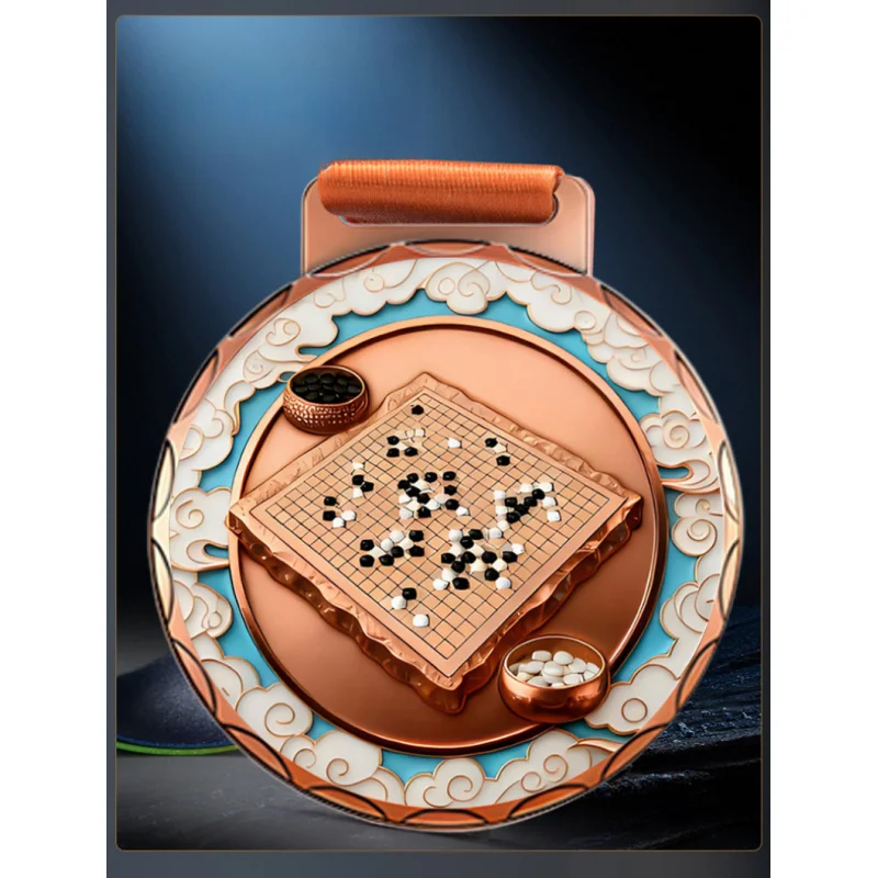 Gobang medal customized competition commemorative item friendly competition gold, silver, bronze medals