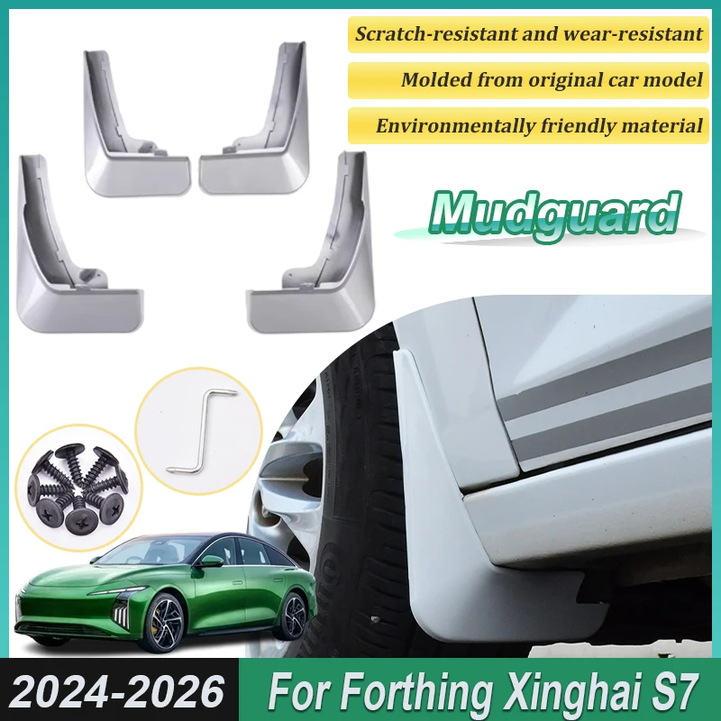 

Painted For Forthing Xinghai S7 Accessories 2024-2026 4PCS Front Muds Splash Guards Rear Mud Flaps Fender Flares Car Accessories