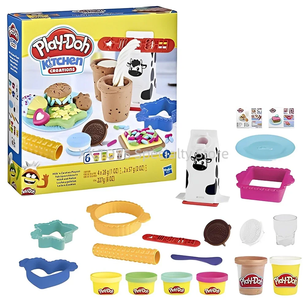 

Hasbro Play-Doh Play Doh Kitchen Creations Milk and Cookies Playset Play House Preschool Toy Children's Holiday Birthday Gifts