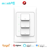 Interruptor de pared inteligente Tuya Zigbee3.0, pulsador de pared para EE. UU. Y AU, interruptores físicos, Control remoto por voz inalámbrico inteligente, Google Home y Alexa