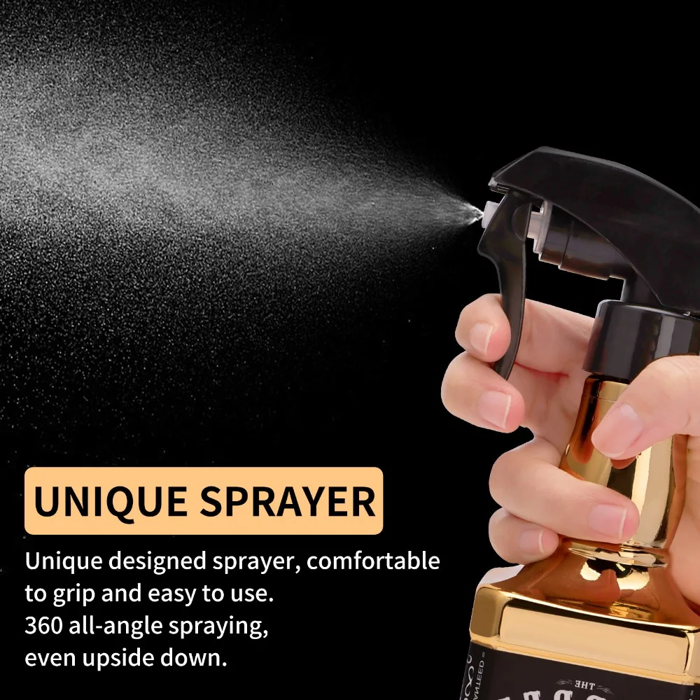 Retro Plating Hairdressing Spray Bottle Large Capacity Continuous Mist Watering Can Water Sprayer Hair Styling