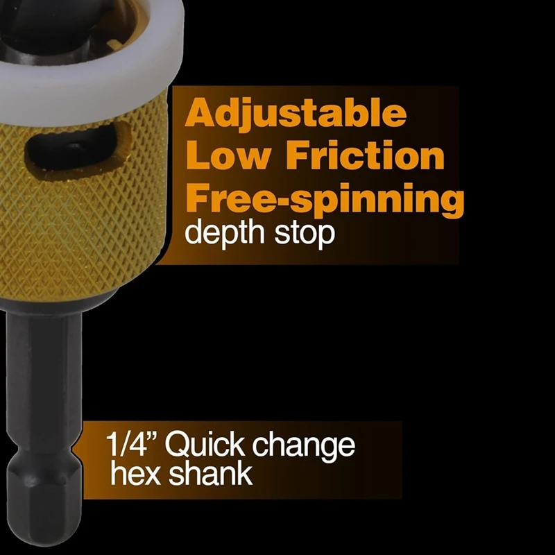 Hot Sale 1/8X3/8Inch Carbide Tipped Countersink Drill Bits With Low Friction Depth Stop,1/4Inch Hex Shank Countersink Drill