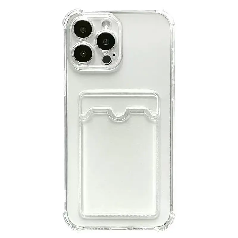 Luxus-Kartensteckplatz-Taschen-Telefonhülle für iPhone 17 16 15 14 13 12 11 Pro Max Air 6 7 8 Plus SE 2020 16e Klare Brieftaschen-Rückseite – Detail 7
