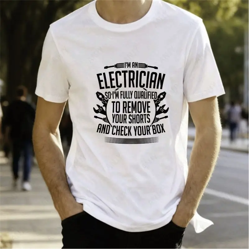 Fun Battery Parallel Printed T-shirt for Couples, Funny and Creative Combination of Power, Loose Short Sleeved Top