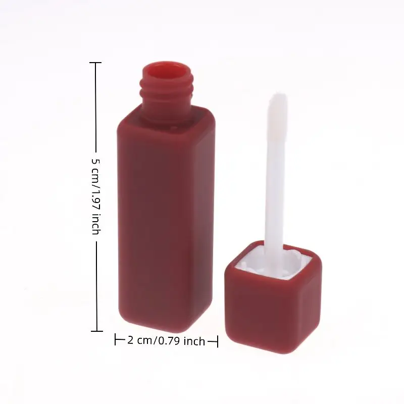HOT! 5ml Lip Gloss Tube Brush Rod Scrub Square Liquid Lipstick Tubes Bottle Refillable Lip Balm Container Cosmetic Packaging DIY