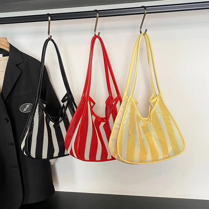 

Stripe Underarm Bag for Women Autumn Winter New One Shoulder Bag Design Large Capacity Tote Fashion Stripe Design Trendy Handbag