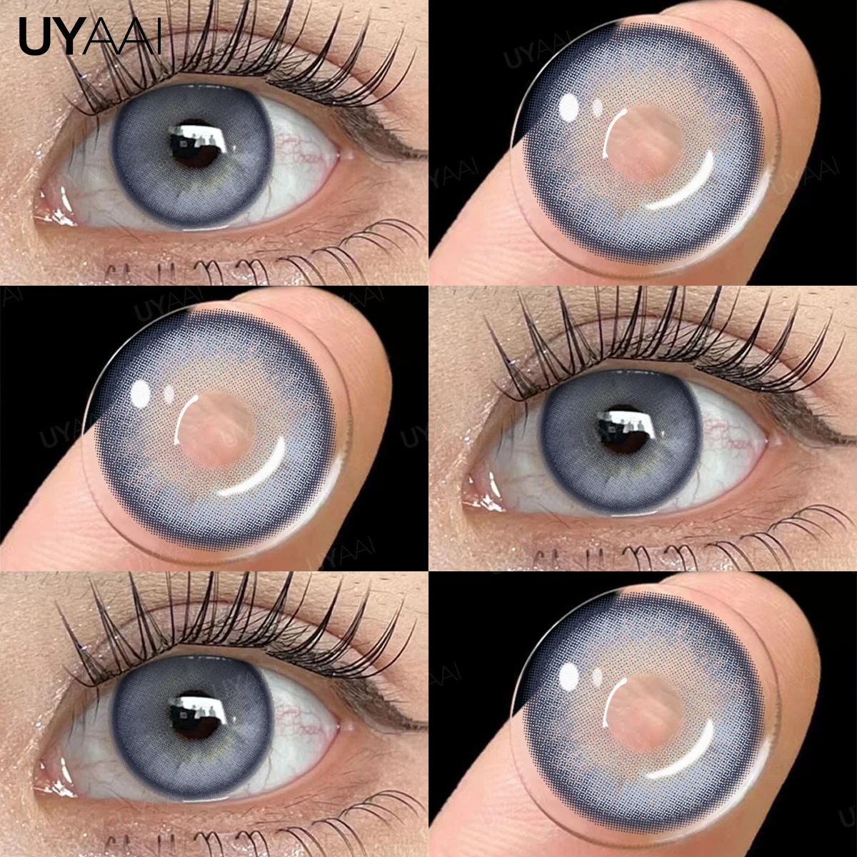 UYAAI 1 Paar farbige Kontaktlinsen, Make-up, blaue Schüler, natürliche braune Linsen, hochwertige grüne Farbe, Augenlinse, kosmetische Farbe – Detail 12