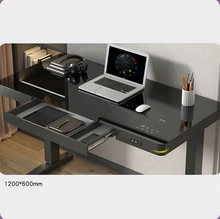 

Manufacture Custom Hospital Wooden Sit Standing Laptop Table Electric Height Adjustable White Lift Desk Office for Work Study