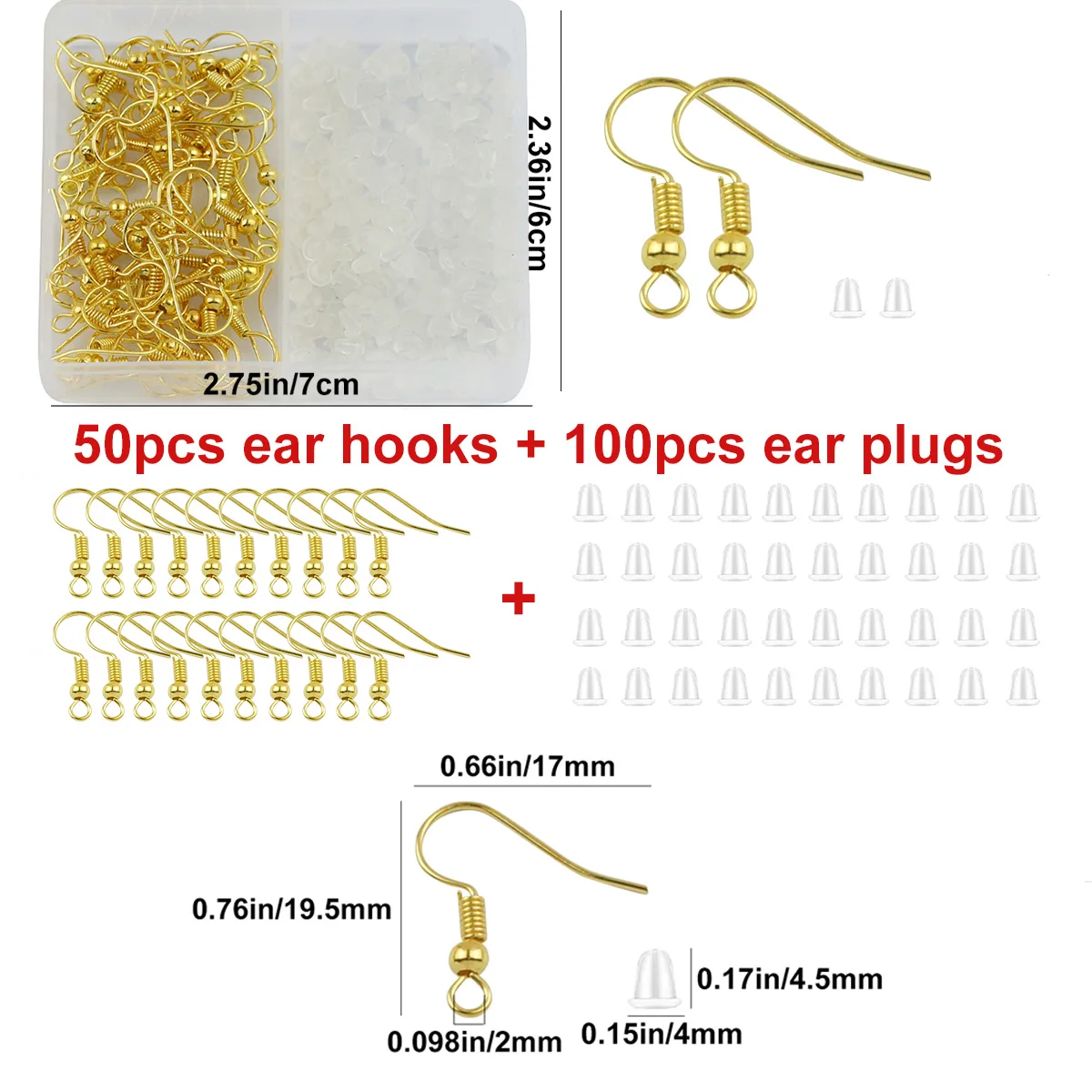 Box Diy Schmuck Materialien Zubehör Karabinerverschluss Biegeringe Ohrringverschlüsse Stopper Crimp Tube Clamshell Bead Flat Head Eye Pin