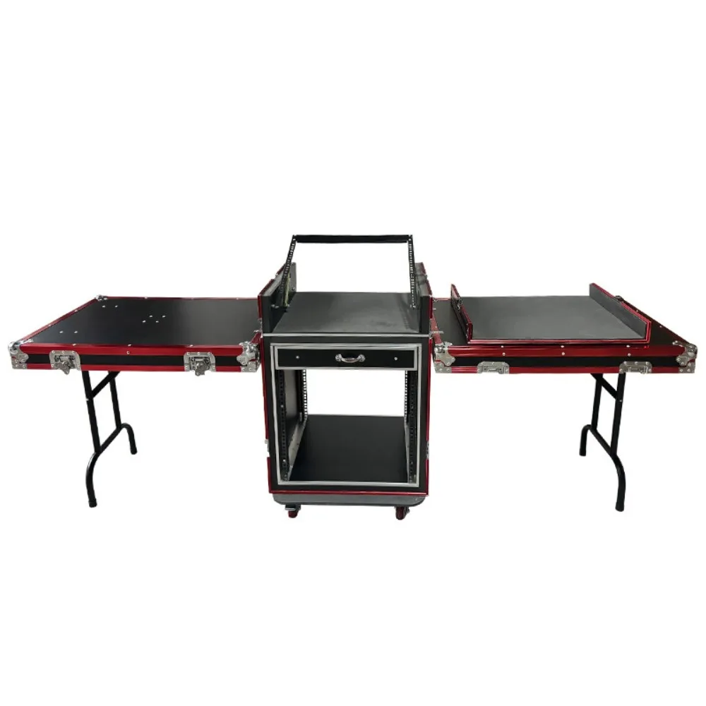 Professional custom-made 12U16U red aluminum air case cabinet mixer audio power amplifier aviation cabinet stage equipment cabin