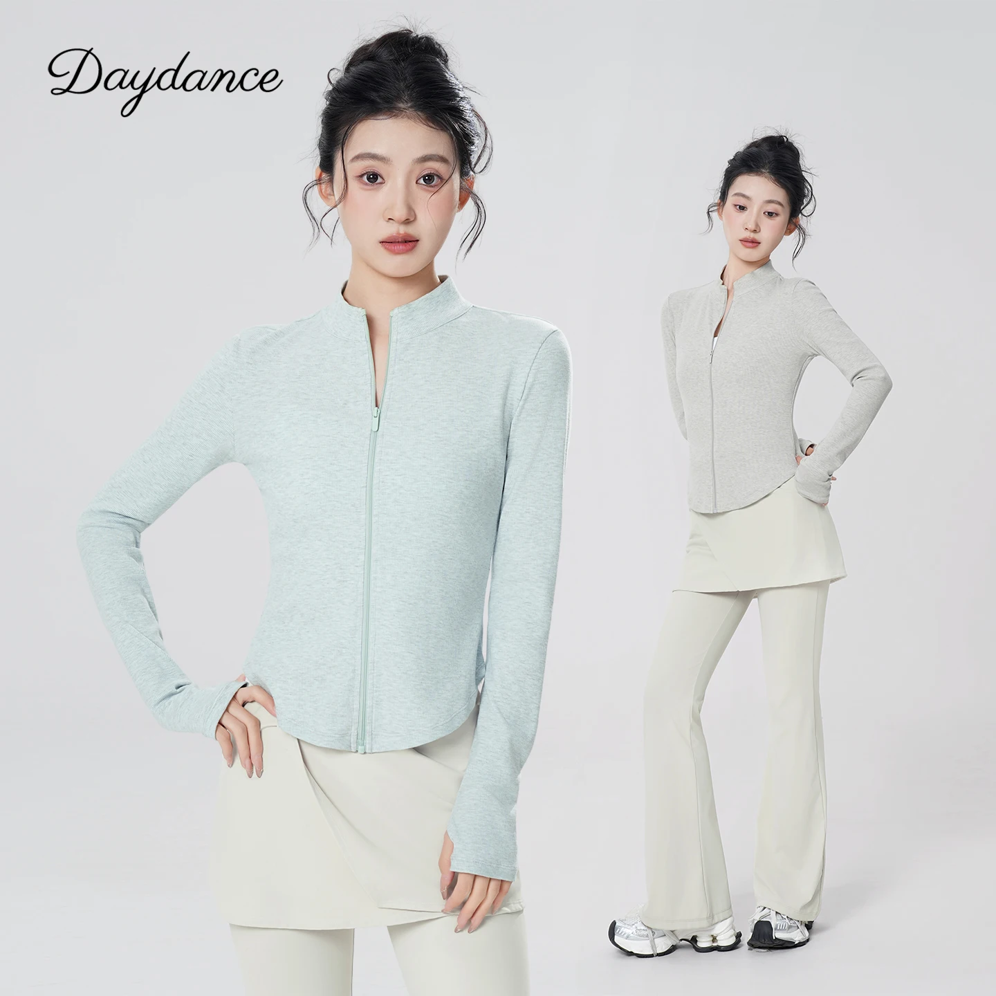 여성 발레 탑 발레 재킷 코트 성인 댄스 가디건 스탠드 칼라 긴팔 댄스 탑 지퍼 여성 댄스 셔츠