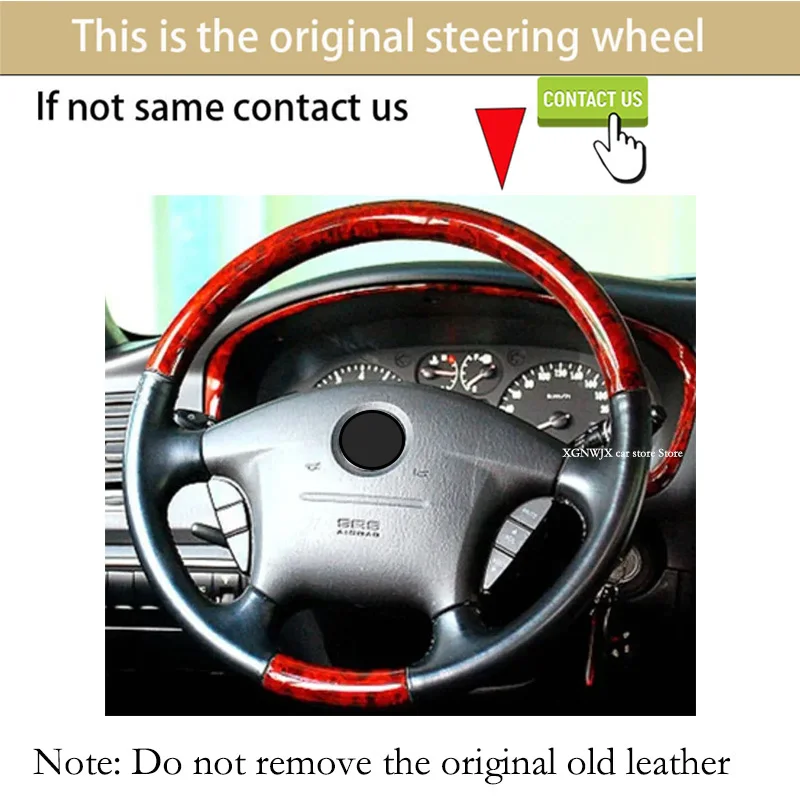 For Kia Magentis Tailored 2002 Custom Made Car Steering Wheel Cover Original Model 1:1 Made 100% Fit Black Leather Hand Stiching