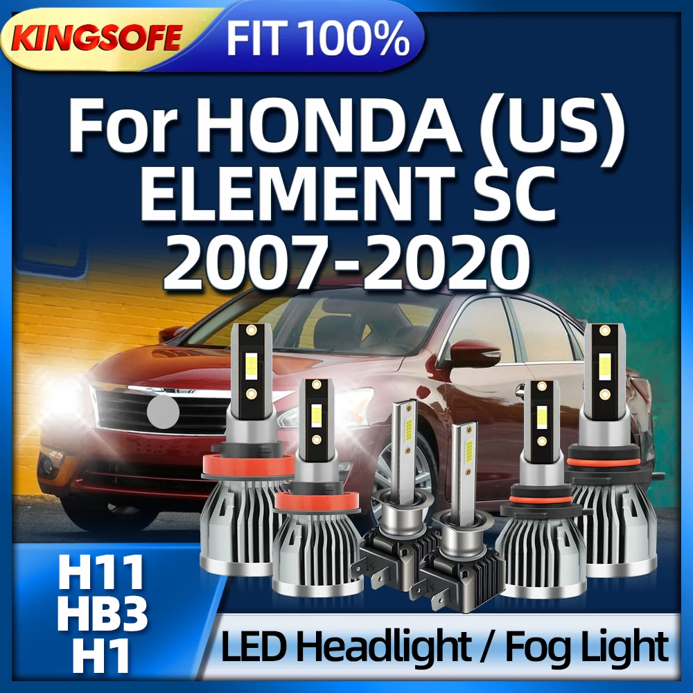 

2/6Pcs Car Headlight 180W H11 LED Bulb HB3 Lamp H1 Fog Light For HONDA (US) ELEMENT SC 2007 2008 2009 2010 2011 2012 2013-2020