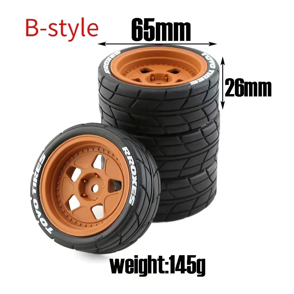 4Pcs Rubber Tire Wheel Tyre For Tamiya TT01 TT01E TT02 TT02B XV01 TA06 PTG-2 1/10 RC Car Upgrades Parts Accessories